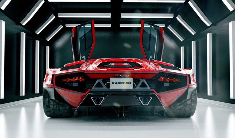 未来派ランボルギーニ・カウンタックのレンダリング