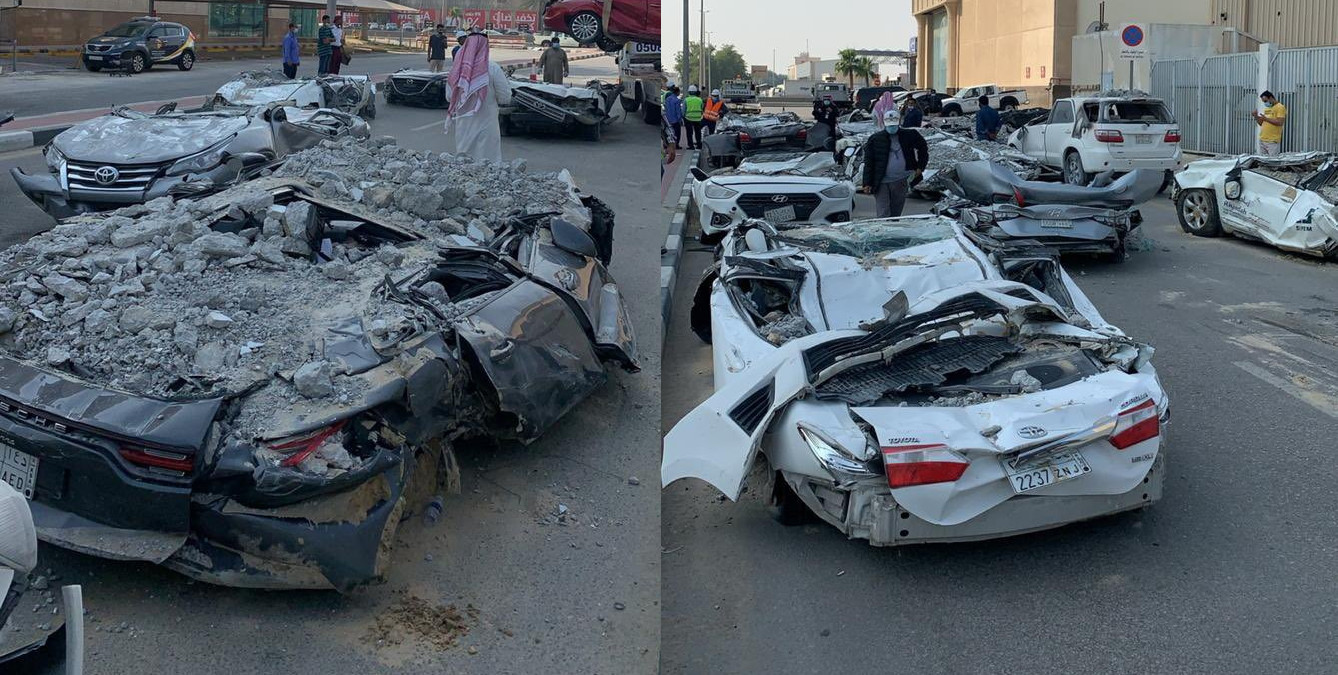 サウジアラビアの駐車場が倒壊