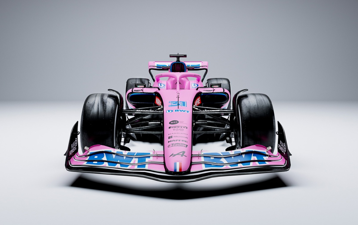 アルピーヌが2022年シーズンのF1マシン「A552」を発表！カラーリングはピンクとブルーの2パターン、サイドポッドの絞り込みは最大レベル？