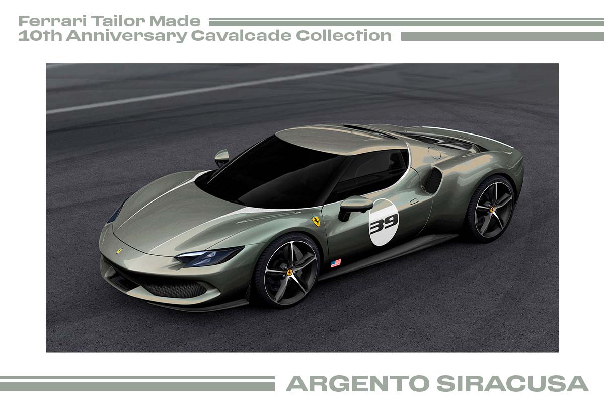 【動画】フェラーリがオーナーズイベント「カヴァルケード」10周年記念カラー「アルジェント・シラクサ」発表！これで5色全てが勢揃い