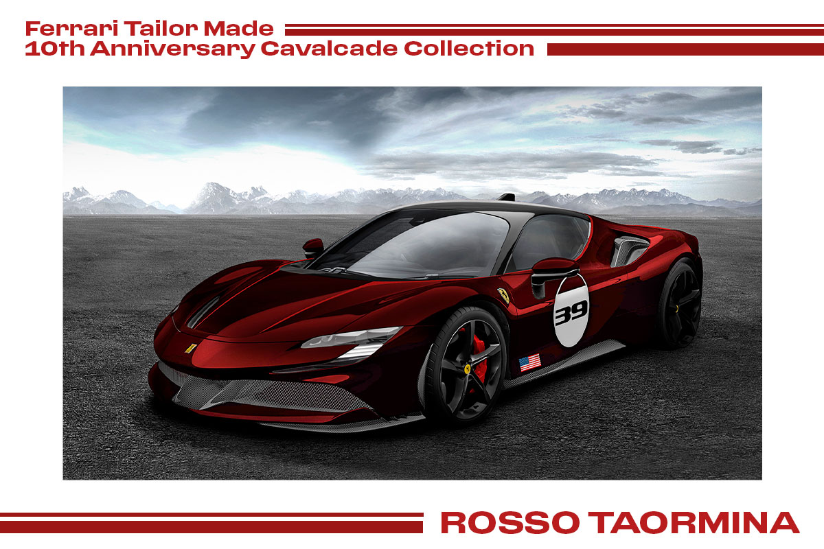 フェラーリが「カヴァルケード10周年モデル」第二弾を公開！欧州最大の活火山、エトナ山をイメージしたSF90ストラダーレ「ロッソ・タオルミナ」