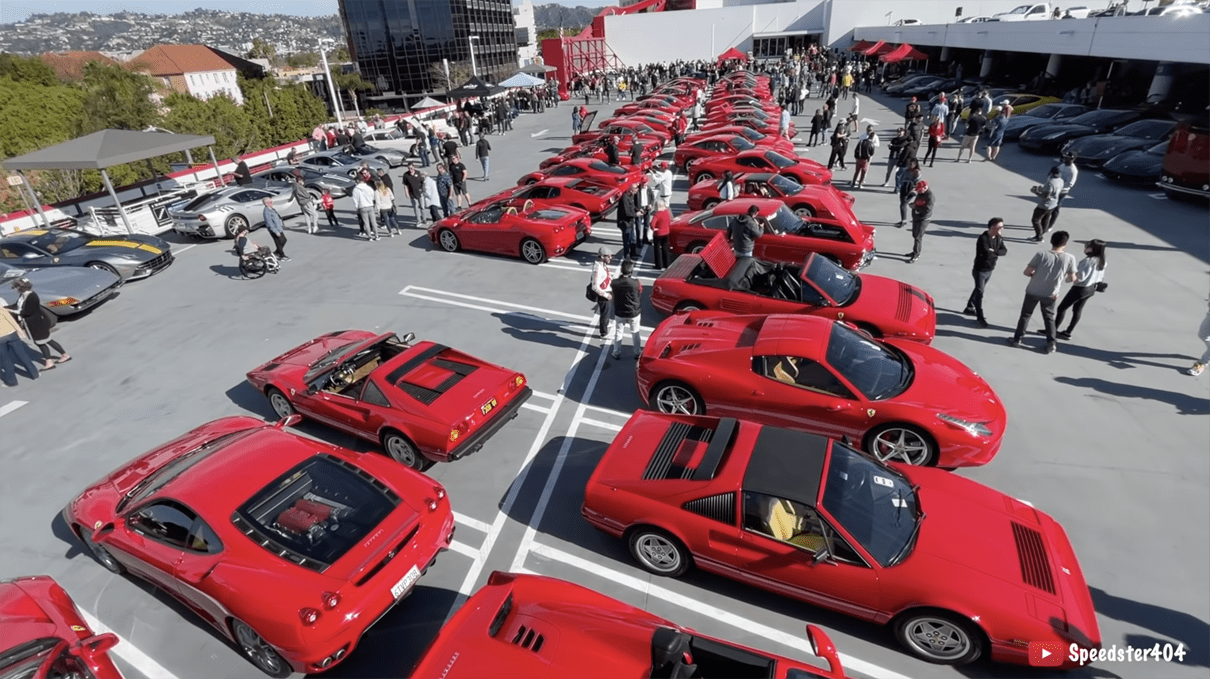 【動画】その数200台以上！世界最大規模のフェラーリミーティング、「フェラーリデイ」に集まったフェラーリが「レッド」すぎ！なお歴代フェラーリのほとんどが集合