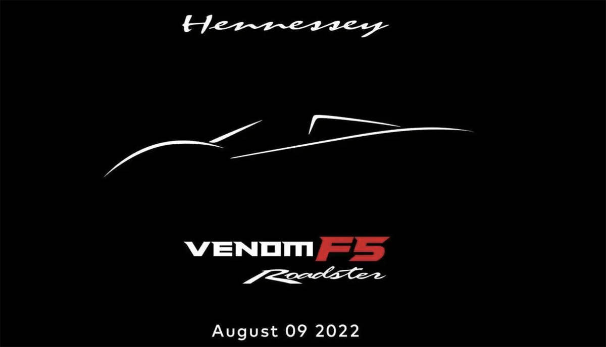 ヘネシーが「世界最速のオープンカー」の座を狙うべくヴェノムF5ロードスターの発表を準備中！オンラインにて8月9日に公開予定