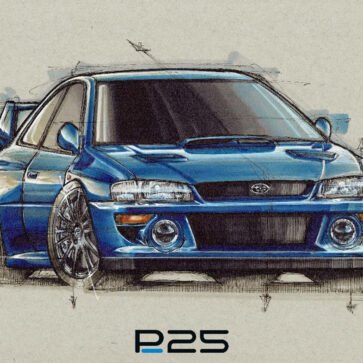 プロドライブが発売する「P25」のスケッチが公開！スバル・インプレッサSTi 22Bをイメージしたレストモッド、406馬力に軽量化、25台のみの限定販売