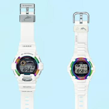 今年もG-SHOCK「イルカ・クジラ」の季節がやってきた！クジラの吹き上げる潮でできる虹をイメージしたレインボーIP採用の爽やか仕様
