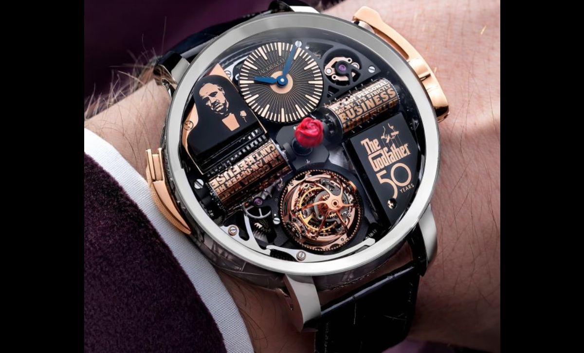 ジェイコブより「ゴッドファーザー50周年記念」限定腕時計が登場！オルゴール内蔵であのテーマ曲を腕の上で再生できるぞ！ただしお値段8250万円、「名言バレル」も