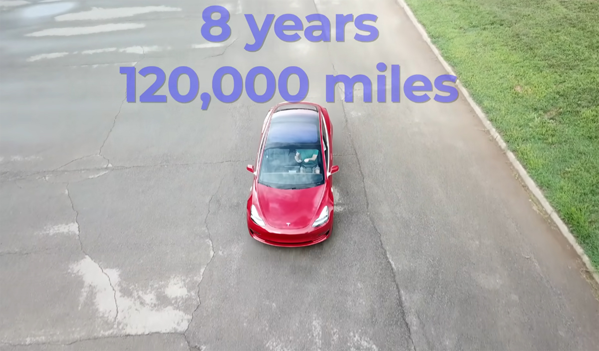5年間、約19万キロをテスラ・モデル3で走行したオーナーが「どれくらいバッテリーが劣化しているのか」を計測。その結果はわずか10％、意外と優秀だった【動画】