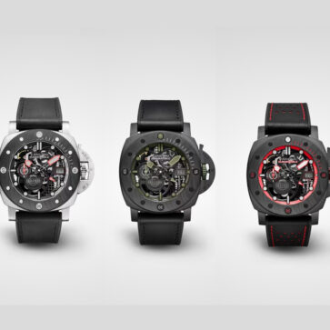 パネライとブラバスとの最新腕時計「サブマーシブル S ブラバス」新作が登場。素材はチタンもしくはカーボン、スケルトンダイヤル、価格は682万円と1127万円