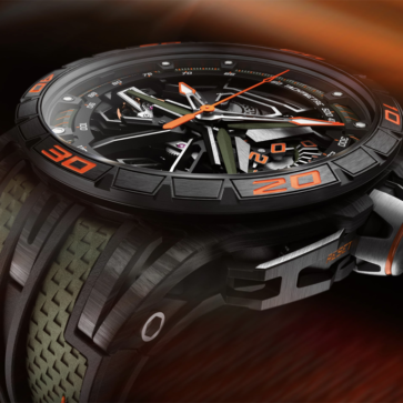 ロジェ・デュブイがランボルギーニ・レヴエルトとのコラボ腕時計「エクスカリバー スパイダー レヴエルト」を発表。文字盤上には「Y字」DRLモチーフも