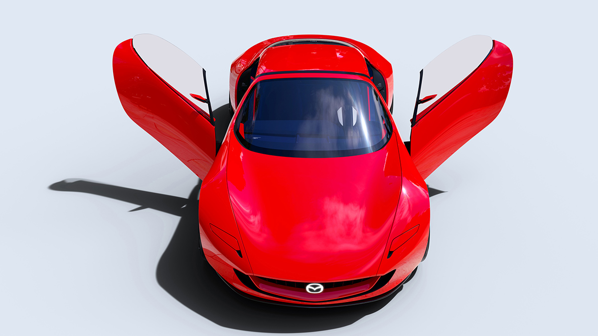 マツダが新型コンセプト「アイコニックSP」発表。ロータリエンジンで発電して走るEV、リトラクタブルヘッドライト風のヘッドライトなど過去の車へのオマージュも