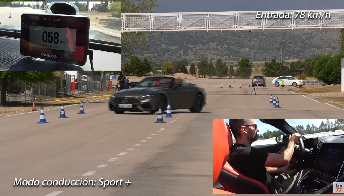 メルセデスAMG SLがムーステストに挑戦。「スポーツ」よりも「コンフォート」モードのほうが安全に危機回避でき、クリアできるのは75km/hが限界か【動画】