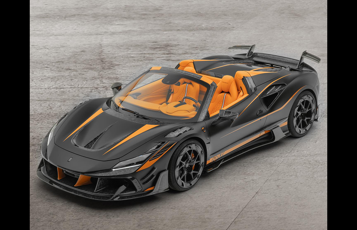 マンソリーがブラックとオレンジのF8スパイダーのコンプリートカー「F8XX」公開。ブガッティ・シロン・スーパースポーツ300＋のような仕上がりに