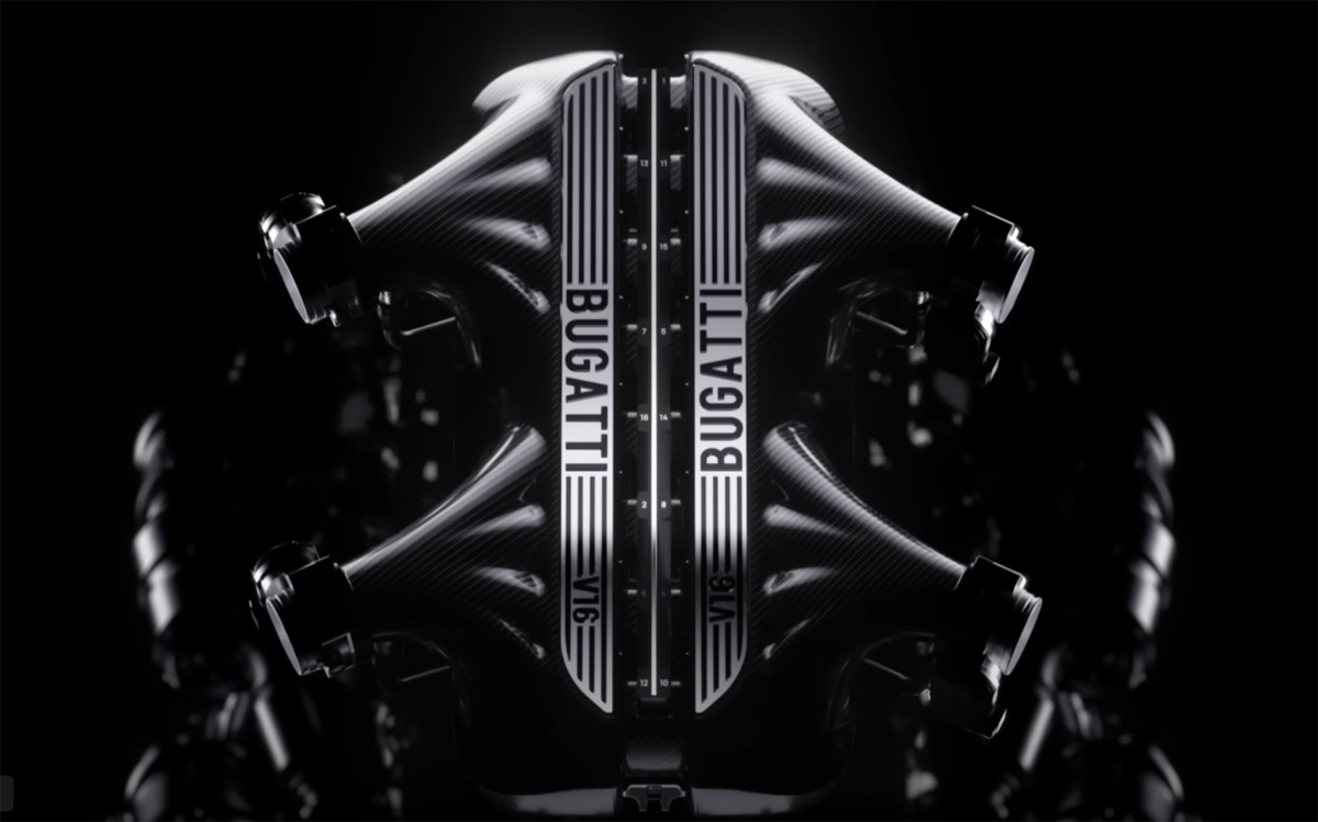 ブガッティ・シロン後継モデルの情報やウワサ続々。「V16は自然吸気」「エンジン単体でも長さ1メートル」「価格は7億5000万円オーバー」「限定250台」