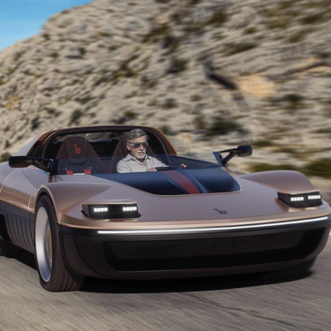 「カウンタック」「ミウラ」をデザインしたベルトーネが、1969年のコンセプトカー「ランナバウト」を25台のみ限定にて販売開始。もちろん「リトラクタブルヘッドライト」も