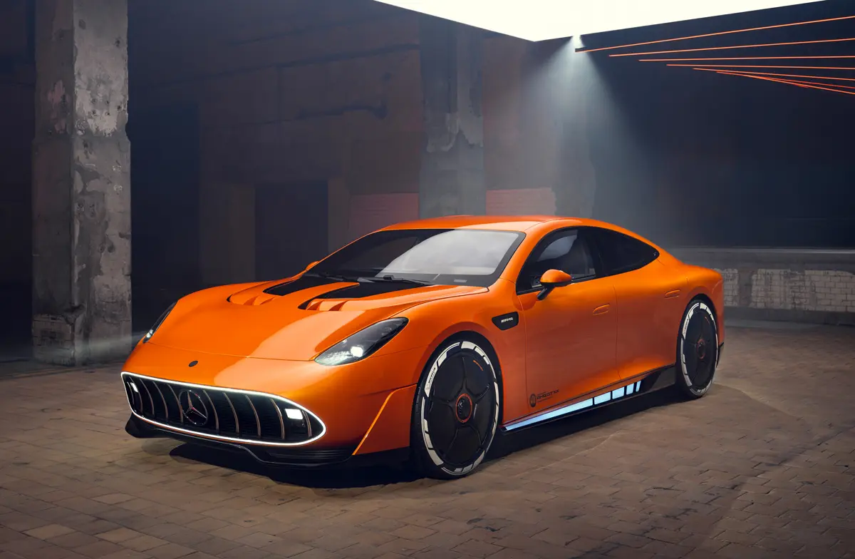 ルセデス-AMGの未来がここに。「CONCEPT AMG GT XX」正式公開。F1由来の革新EVドライブと未来のスポーツカー像、2026年には市販へ