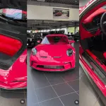 世界に1台だけ｜内外装がレッドとピンクのポルシェ911 S/T”ハイカスタム”が登場。ボディカラーはイチゴを意味する「フレーズ（イチゴ）」
