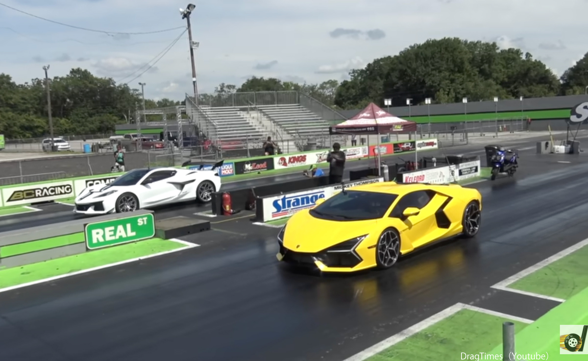 【加速勝負】コルベットZR1 vs ランボルギーニ・レヴエルトの「1000馬力勝負」、勝つのはどっち?【動画】