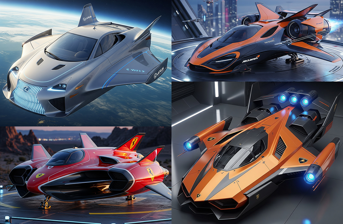 なぜ自動車メーカーのデザイナーは「宇宙」を夢見るのか？そこで「フェラーリ、ランボルギーニ、ポルシェ、レクサス」など各自動車メーカーの宇宙船をAIに作ってもらってみた