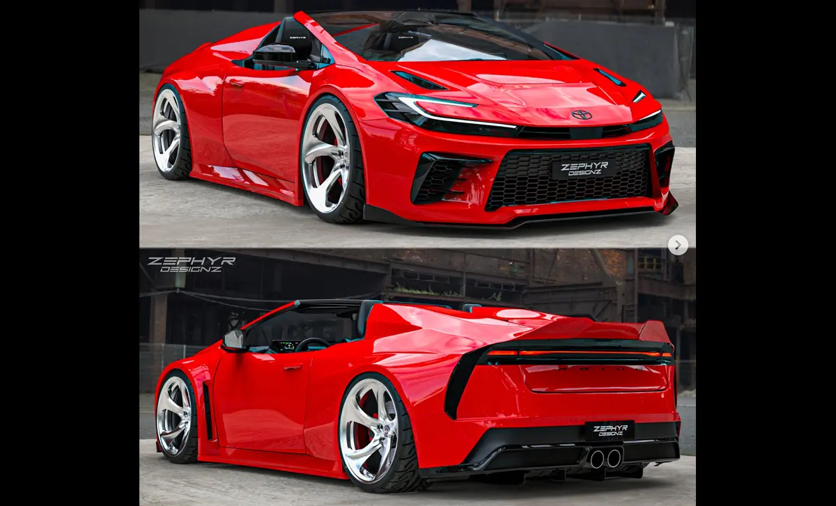 この発想はなかったな・・・。トヨタ・プリウスがまさかのスーパーカー風ロードスターへ。独立系デザイナーが描いた衝撃的レンダリング
