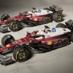 フェラーリ、モンツァで特別カラーのSF-25を披露。ニキ・ラウダ初タイトルから50周年を記念、ルクレールとハミルトンのネームも「当時風フォント」