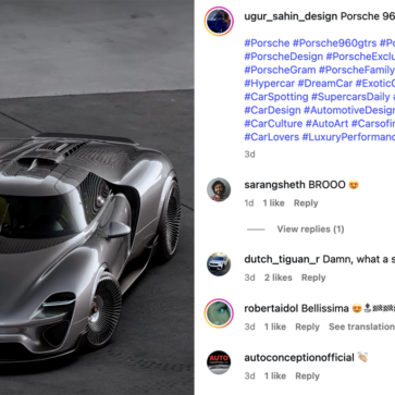 ポルシェ918後継？「ポルシェがやらないなら自分が考える」。デザイナーが提案する”960 GT RS”はハイパーカーとGTの融合