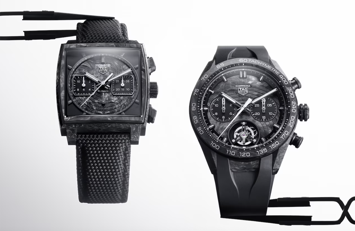タグ・ホイヤーが「350年ぶりの機械式腕時計に関する発明」。カーボン製ヒゲゼンマイを開発し「カレラ」「モナコ」に採用、「全身カーボン」な限定腕時計を発売