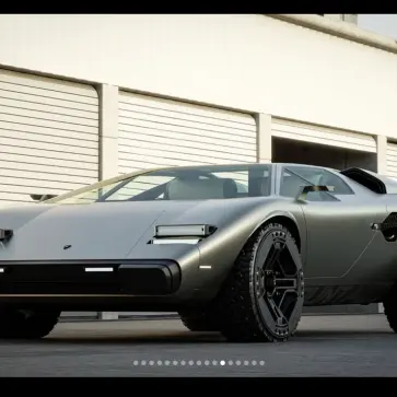 今までの「もしも系」カウンタックのレンダリングでナンバーワン。LP500×オフロード、さらに未来派なのにリトラクタブルヘッドライト装備