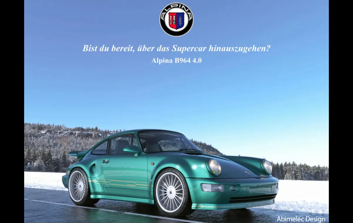本当に存在しそうだな・・・。「もしもアルピナがポルシェ911をベースに究極のスポーツカーを作ったら」。964ターボベースのB964 4.0がちょっと格好いい