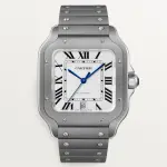 カルティエ サントス「120年の歴史」において初のチタンモデル登場。マイクロブラスト＆ポリッシュのコントラストは「さすがジュエラー」