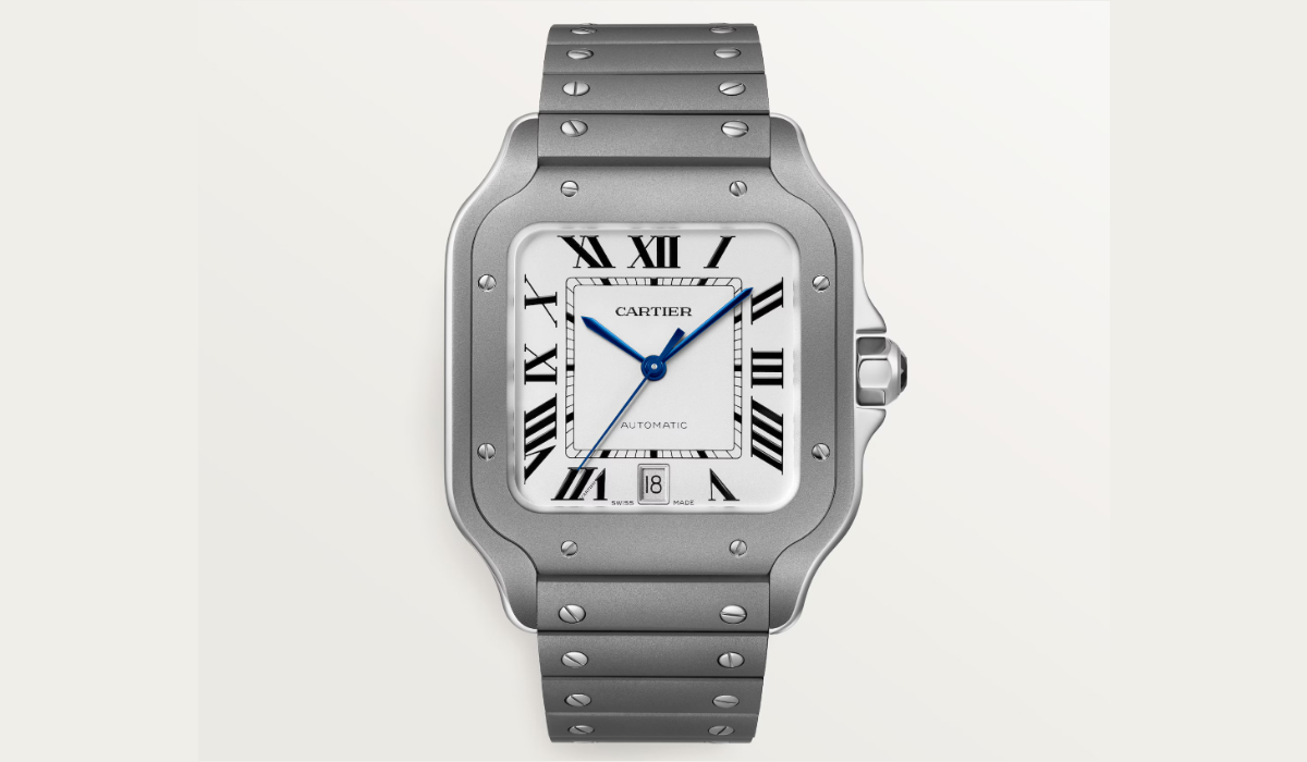 カルティエ サントス「120年の歴史」において初のチタンモデル登場。マイクロブラスト&ポリッシュのコントラストは「さすがジュエラー」