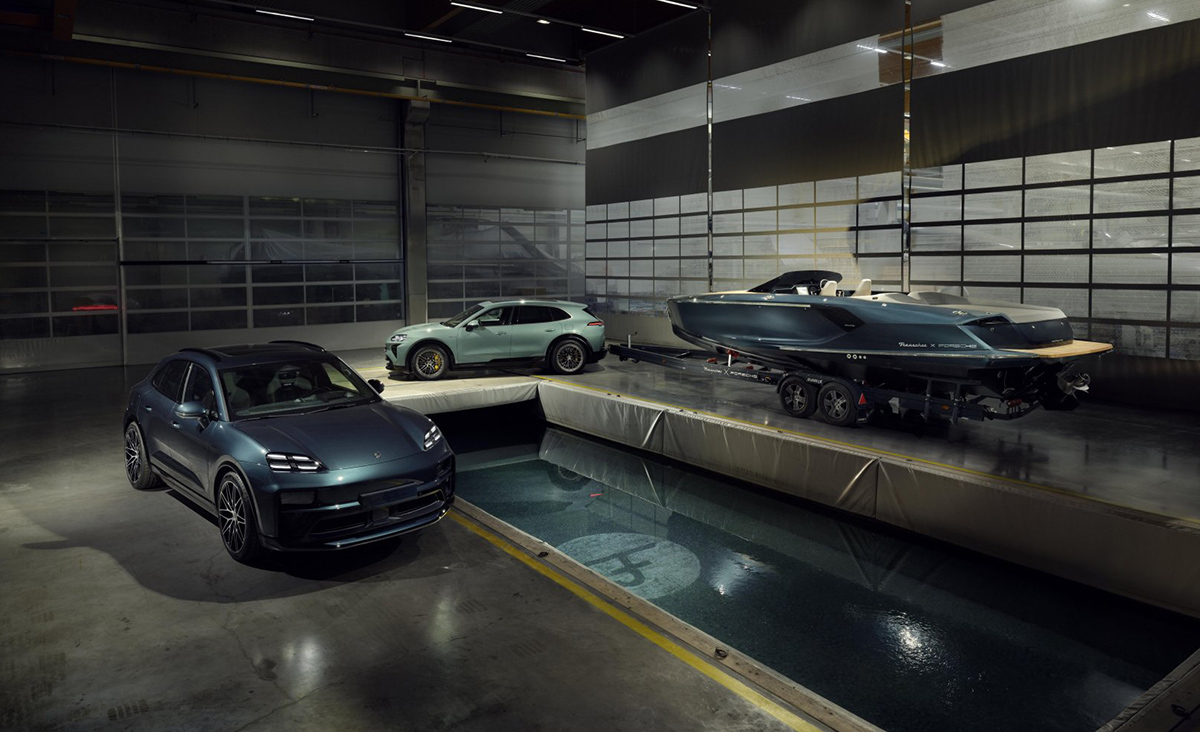 【究極の融合】ポルシェが海を駆ける。新型「ポルシェ仕様」電動ボートと「ヨット仕様」のマカンEVが衝撃デビュー