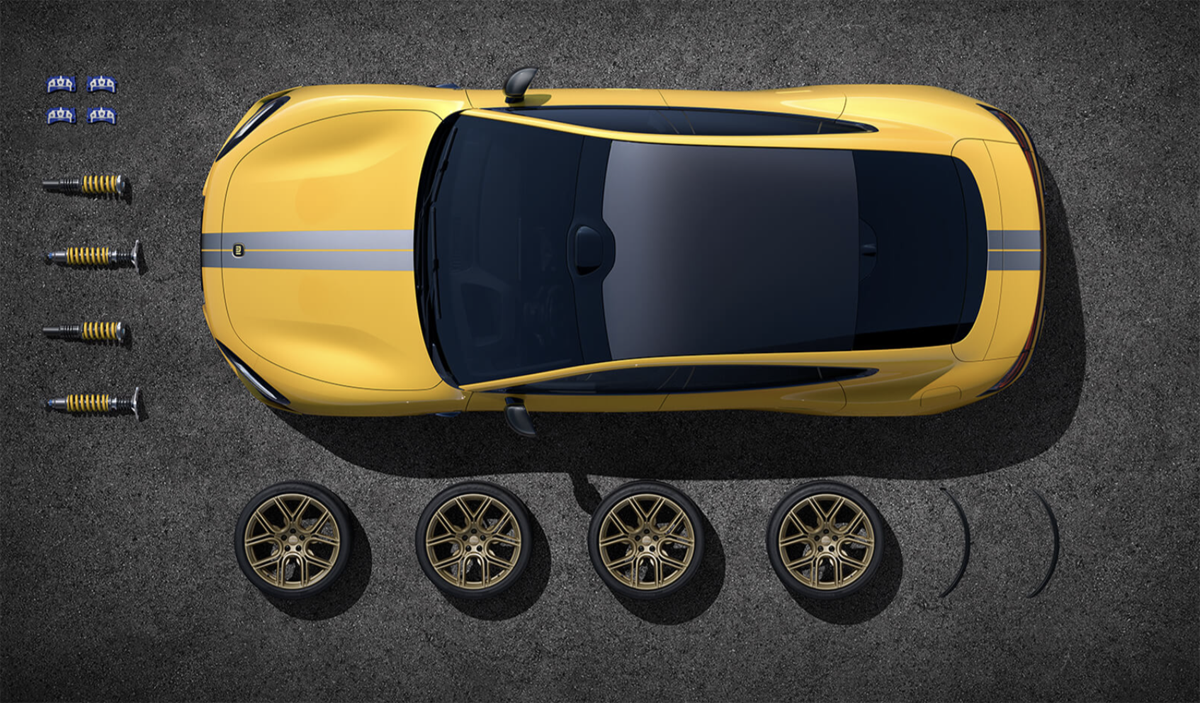 シャオミSU7ウルトラの俯瞰図とホイール