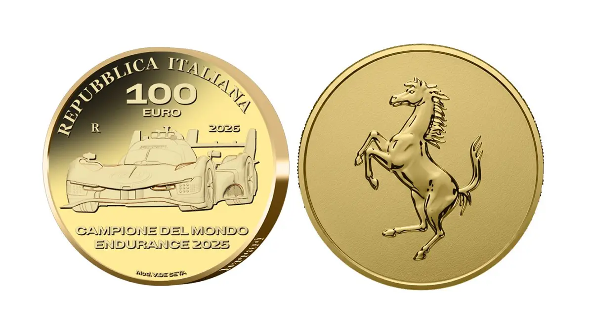 これは買うしかないな。イタリア国立印刷局・造幣局(IPZS)がフェラーリの記念金貨と銀貨を限定発売、「跳ね馬」の表面に金貨だと「499P」、銀貨は「F80」「296スペチアーレ」の図柄も採用