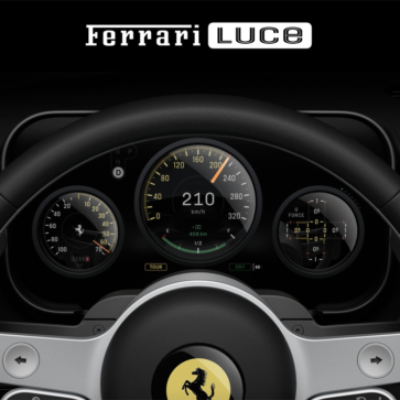 完全に予想外の出た。フェラーリが初のEVの名称を「ルーチェ（LUCE）」に決定、マーク・ニューソン、ジョナサン・アイブとのコラボによる内装を公開