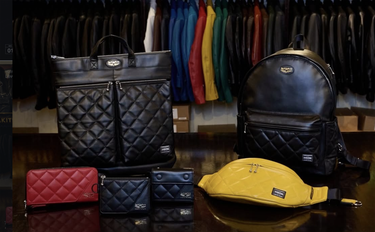 バイク乗り必見。吉田カバン（ポーター）とルイスレザーがコラボ展開、レザージャケットにトートバッグ、ウエストポーチ他のアイテムが限定展開