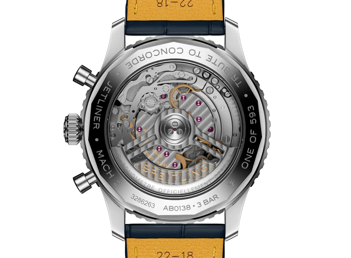 ブライトリング ナビタイマー B01 クロノグラフ 43 トリビュート トゥ コンコルドのケースバック