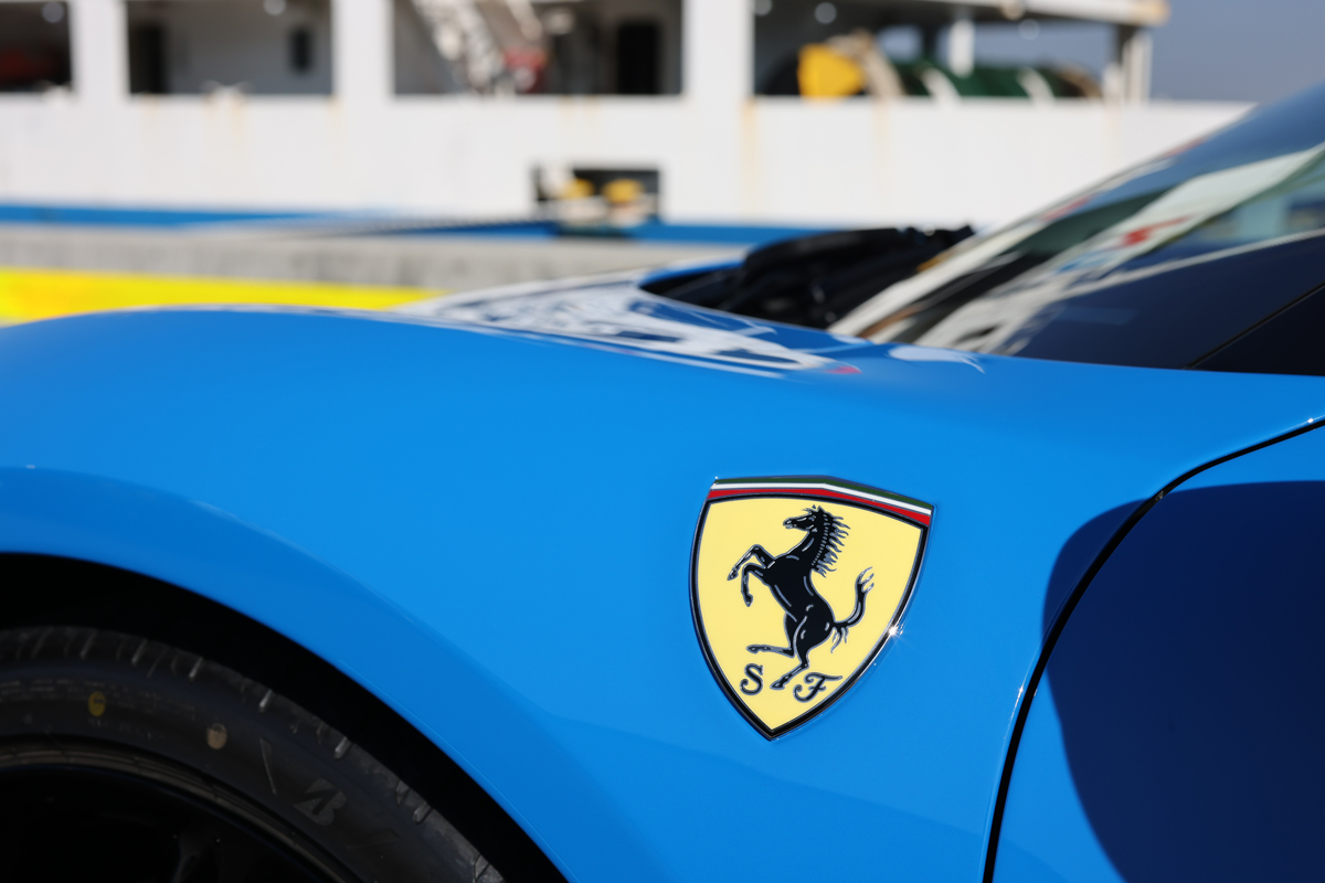 フェラーリ296GTBのフロントフェンダーとエンブレム