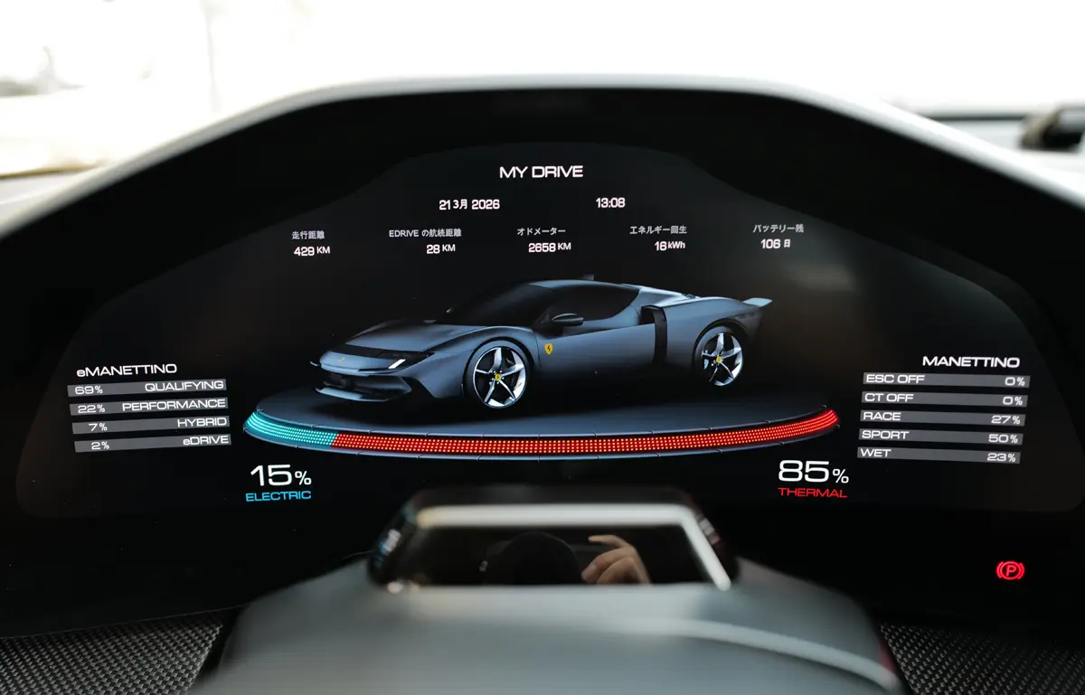 フェラーリ849テスタロッサのインテリア〜メーター