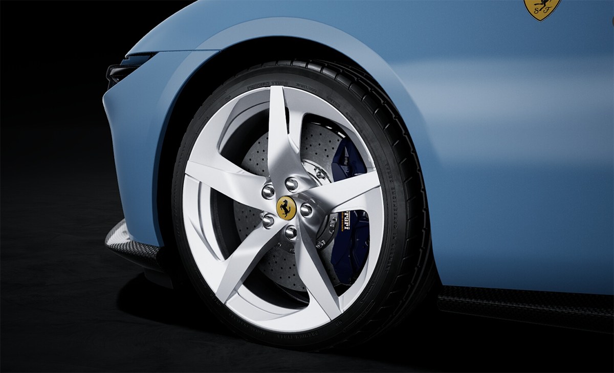 フェラーリ アマルフィ スパイダーのカーコンフィギュレーター～ホイールのカラーバリエーション（鍛造ホイール / シルバー）