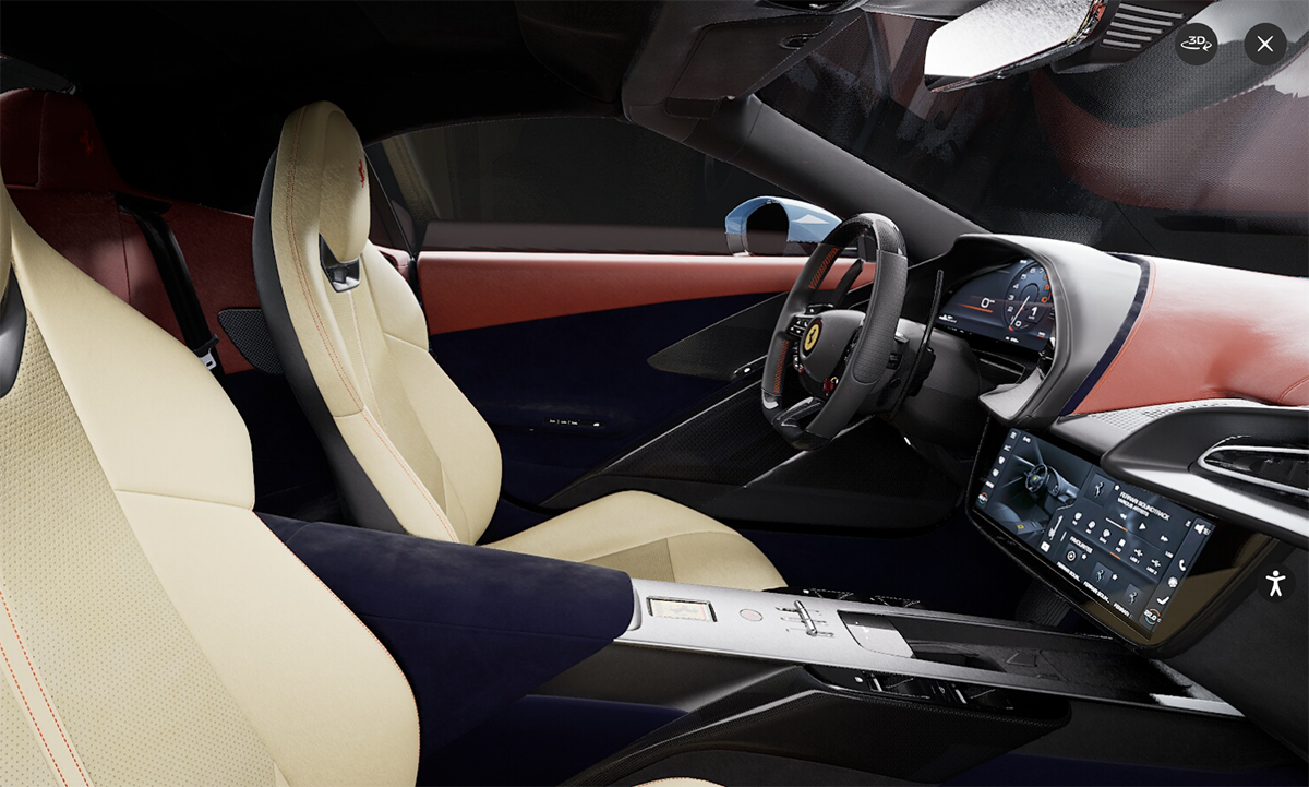 フェラーリ アマルフィ スパイダーのカーコンフィギュレーター～インテリアカラーの選択肢～全景