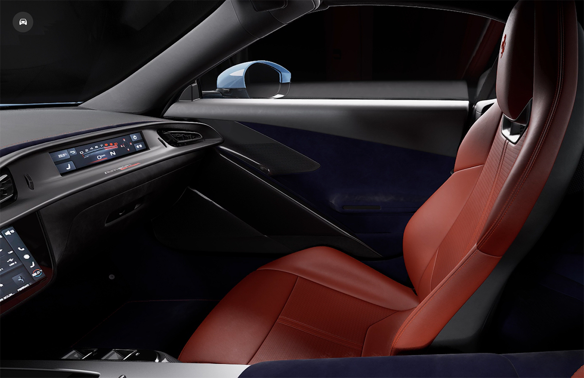 フェラーリ アマルフィ スパイダーのカーコンフィギュレーター～インテリアカラーの選択肢～レッドのシート