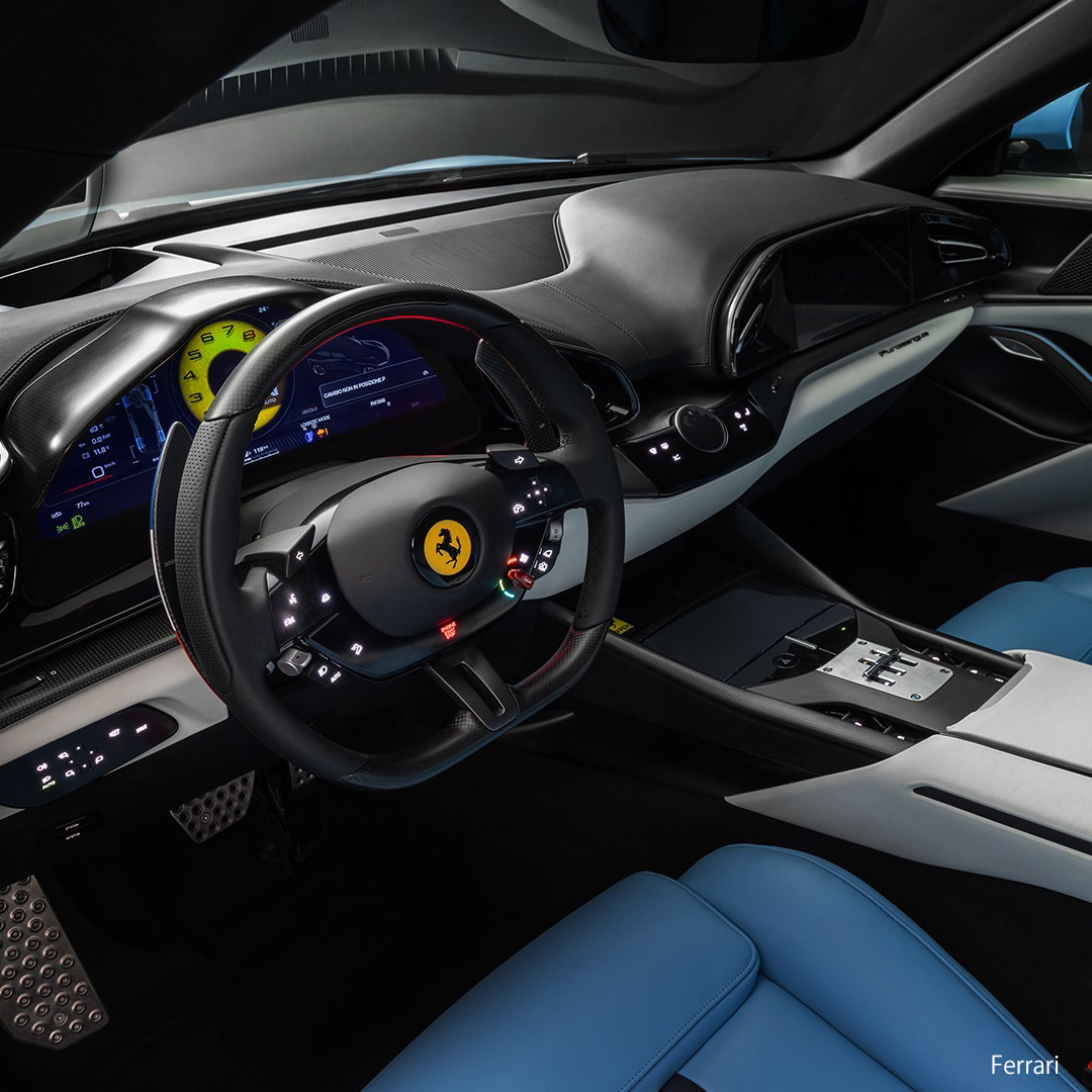 アッズーロ・ラ・プラタのフェラーリ・プロサングエ（テーラーメイド）インテリア画像