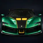 テーラーメイドプログラムにてカスタムしたフェラーリSF90 XX ストラダーレのエクステリア（グリーン）～フロント
