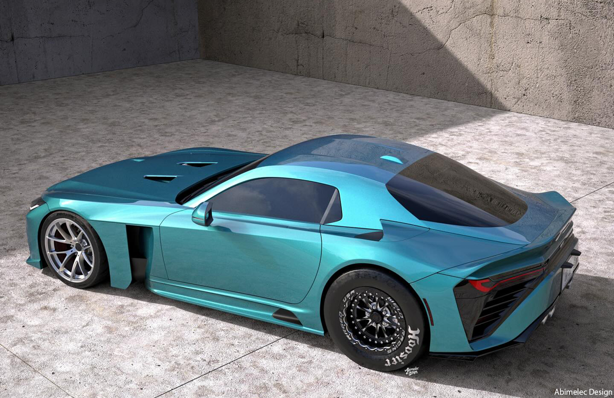 GR GTがもしもドラッグレーサーになったら?リヤからの俯瞰画像