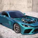 GR GTがもしもドラッグレーサーになったら？フロントフードを外してエンジンがむき出しになった画像