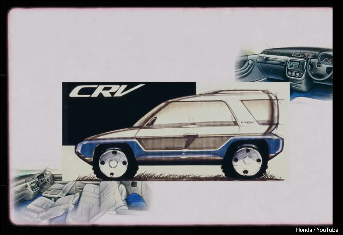 ホンダCR-V「誕生30周年記念」動画よりCR-Vの初期デザイン