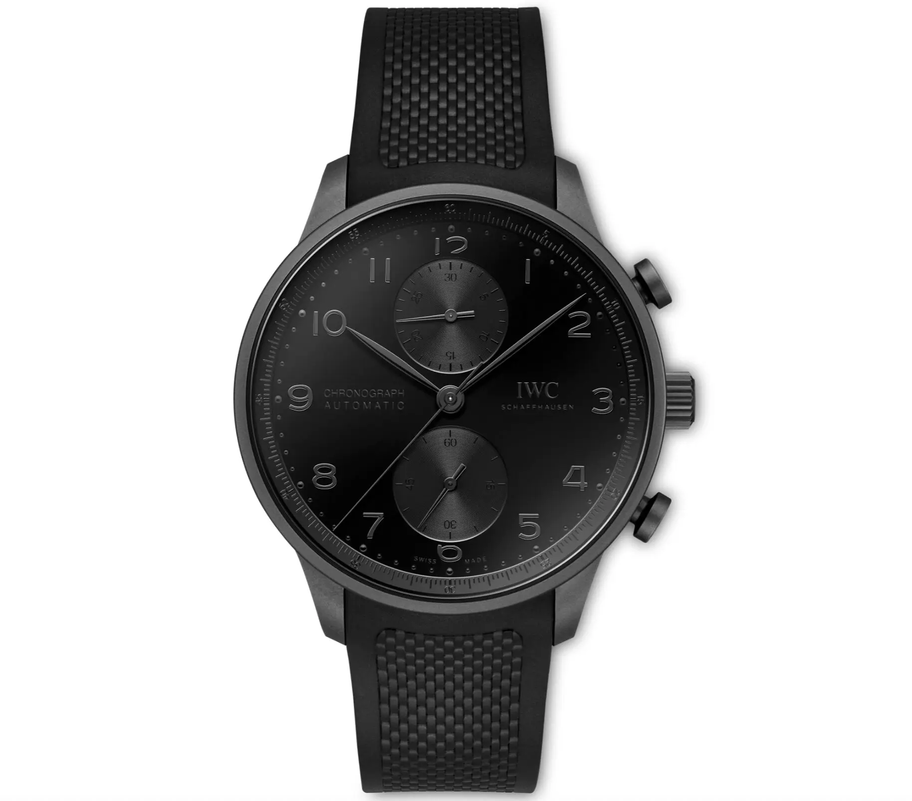 IWCの新作腕時計「ポルトギーゼ・クロノグラフ・セラタニウム」正面