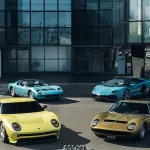 ランボルギーニ・ミウラ「60周年記念イベント」にて集合するミウラシリーズ