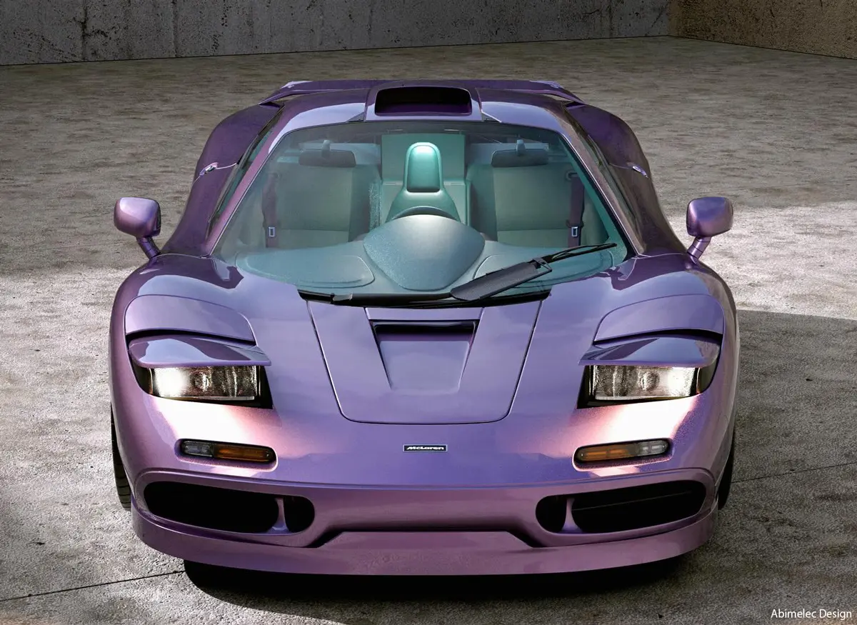 アルピナがマクラーレンF1をカスタムした「もしも」スーパーカーのレンダリング（フロント）