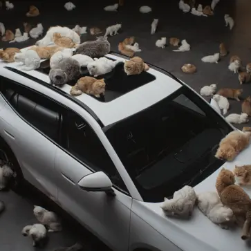 【前代未聞】クルマの上に大量の猫さん。中国メーカーOmodaの奇抜すぎる「新型SUVの性能を知らしめるプロモーション」が話題に【動画】